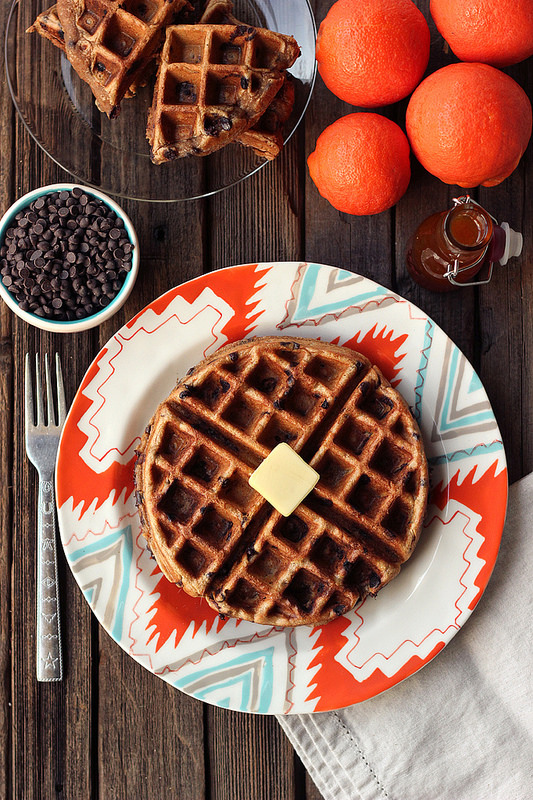 Healthy Stacks: Spiced Orange Chocolate Chip Waffles from Tasty Yummies | The Health Sessions