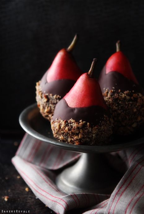 Healthy Desserts - Chocolate Dipped Pears