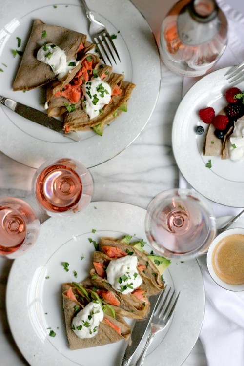 Healthy Easter Brunch - Buckwheat Crepes with Salmon and Avocado