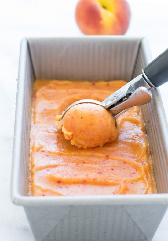 The Nicest Ice Cream: Easy Peach Sorbet from Making Thyme for Health | The Health Sessions
