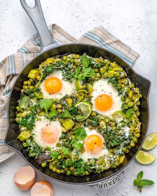 Healthy Egg Dishes: Easy Green Shakshuka from Healthy Fitness Meals | The Health Sessions