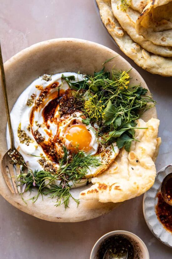 Healthy Egg Dishes: Za'atar Eggs with Lemony Yogurt and Herbs from Half Baked Harvest | The Health Sessions