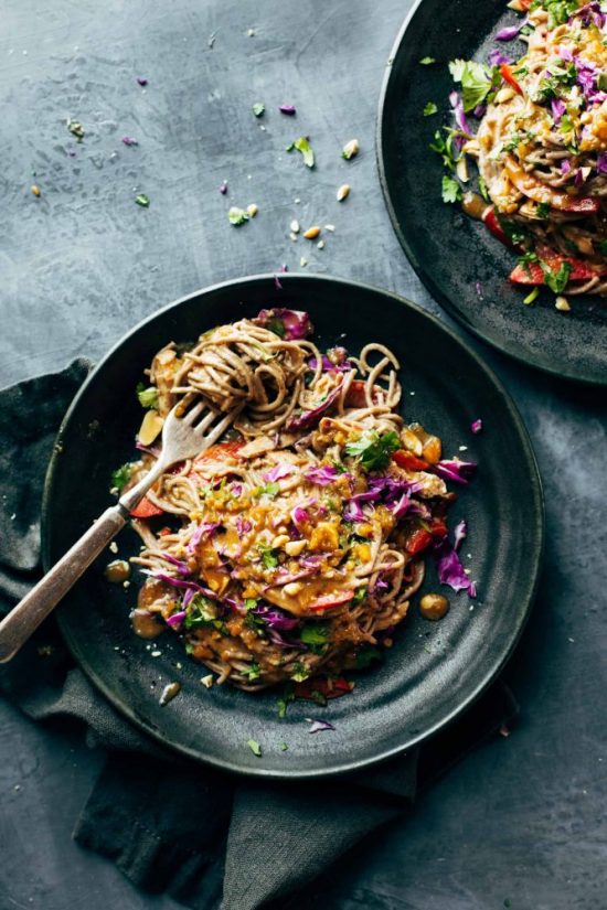 The Goodness of Grains: Spicy Peanut Soba Noodle Salad from Pinch of Yum | The Health Sessions