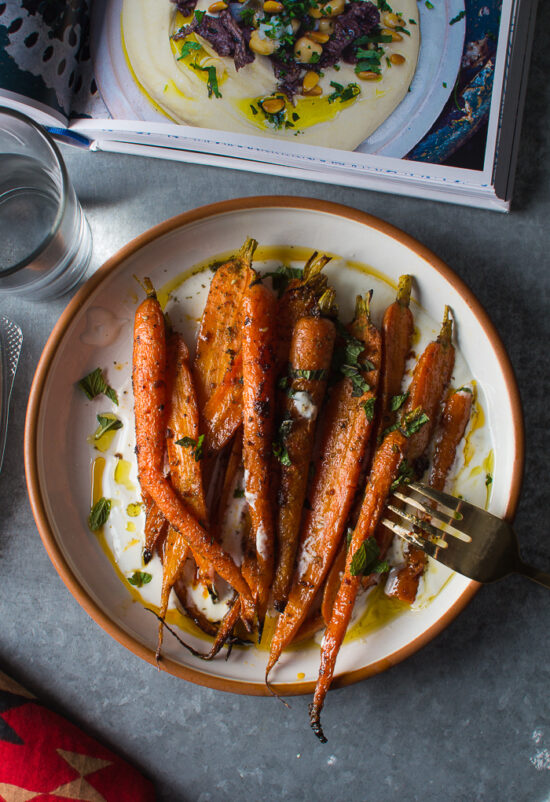 Jazz Up Your Veggies: Harissa Roasted Carrots with Yogurt, Lemon and Mint from Flourishing Foodie | The Health Sessions