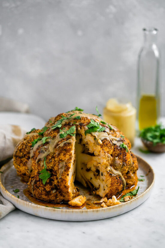 Jazz Up Your Veggies: Whole Roasted Cauliflower with Tahini Sauce from Truffles and Trends | The Health Sessions