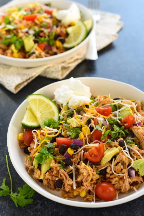 Healthy Slow Cooker Recipes: Chicken Burrito Bowls from Foxes Love Lemons | The Health Sessions