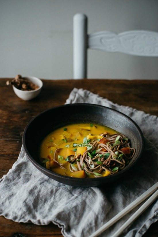 9 Meal-Worthy Soups: Turmeric-Miso Soup with Shiitake, Turnips and Soba Noodles from Dolly and Oatmeal | The Health Sessions