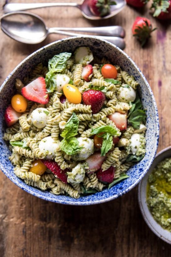 Healthy Picnic: Strawberry Avocado Pesto Pasta Salad from Half Baked Harvest | The Health Sessions