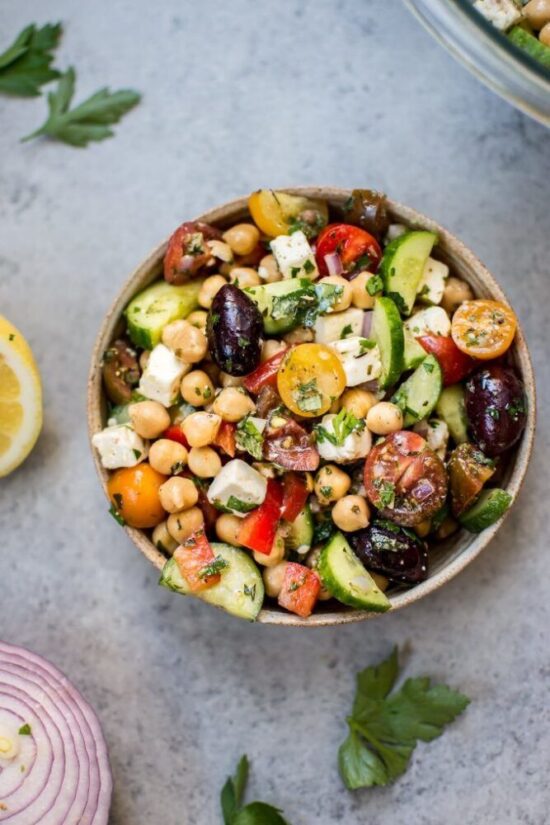 Summer Salads: Mediterranean Chickpea Salad from Salt & Lavender | The Health Sessions