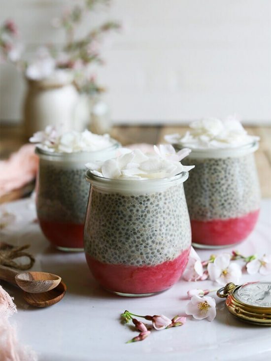 Tea Recipes: Earl Grey Rhubarb Chia Pudding from Homegrown Provisions | The Health Sessions