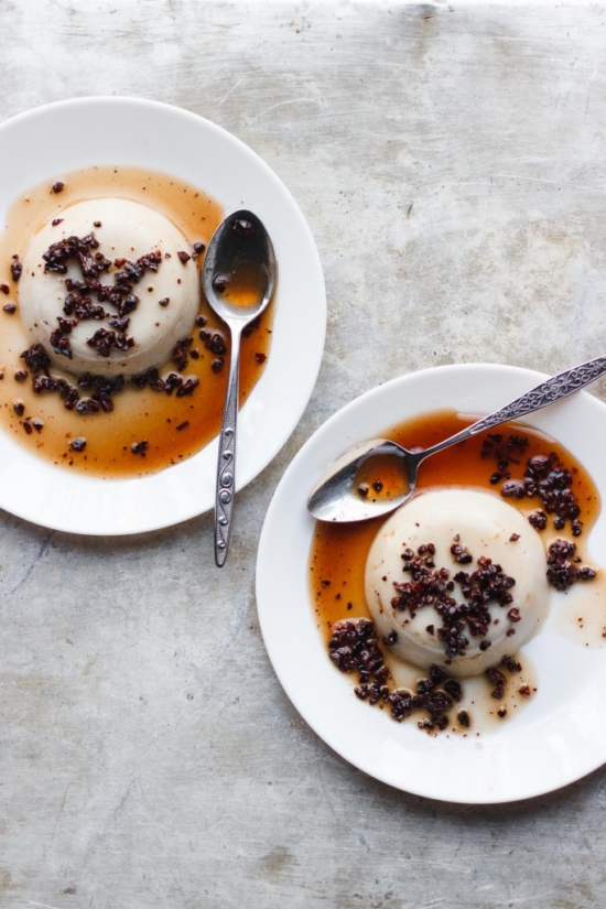 Reduce Your Refined Sugar Intake: Coconut Panna Cotta with Salty Maple Cacao Nibs from With Food and Love | The Health Sessions