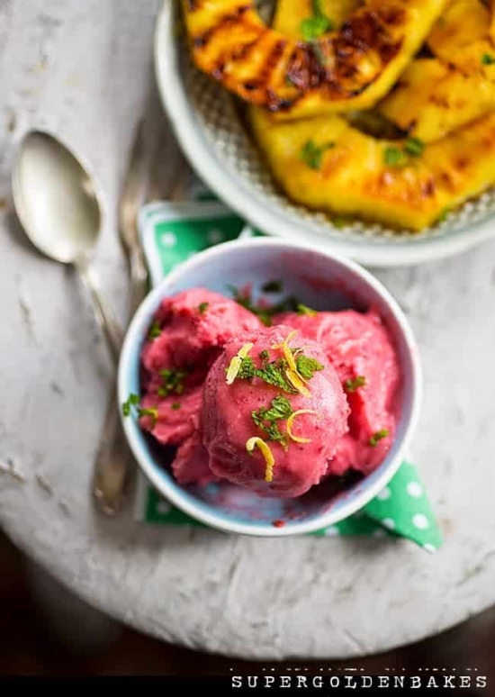 Reduce Your Refined Sugar Intake: Strawberry Frozen Yogurt with Grilled Pineapple from Supergolden Bakes | The Health Sessions