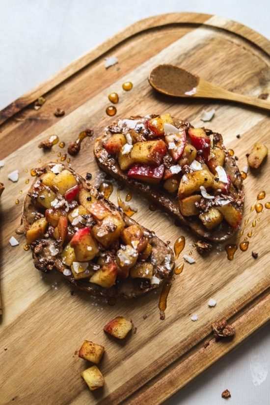 Reduce Your Refined Sugar Intake: Fried Apple and Almond Butter Toast from Two Spoons | The Health Sessions