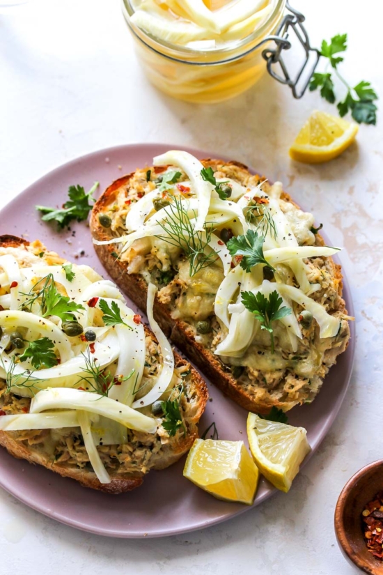 How to Eat the Rainbow: Tuna Melts with Quick-Pickled Fennel from Dishing Out Health | The Health Sessions