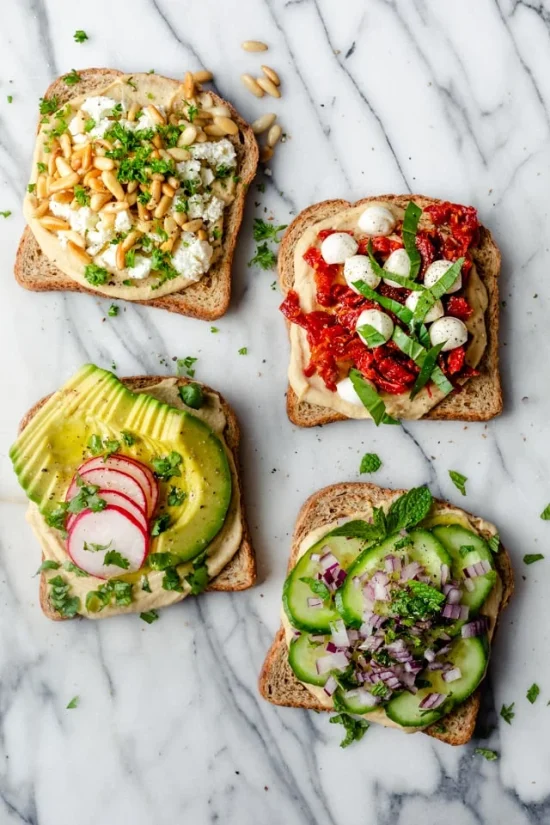 How to Eat the Rainbow: Hummus Toast, 4 Ways from Feel Good Foodie | The Health Sessions