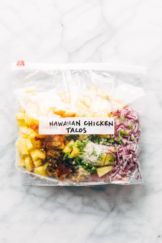 Make-Ahead Meals: Freezer Meal Hawaiian Chicken Tacos by Pinch of Yum | The Health Sessions