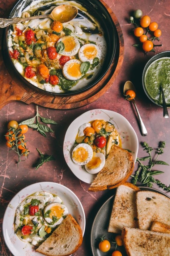 Savory Breakfast Recipes: Savory Yogurt Bowl with Veggies and Jammy Eggs from Playful Cooking | The Health Sessions