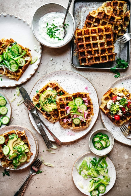 Savory Breakfast Recipes: Mashed Potato Waffles from Crowded Kitchen | The Health Sessions