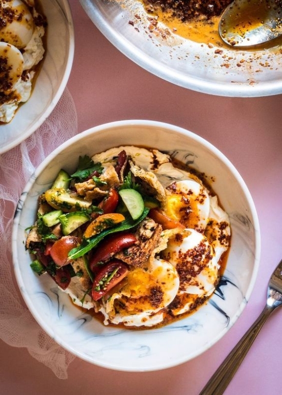 Savory Breakfast Recipes: Savory Labneh Breakfast Bowl from Rhubarb and Cod | The Health Sessions