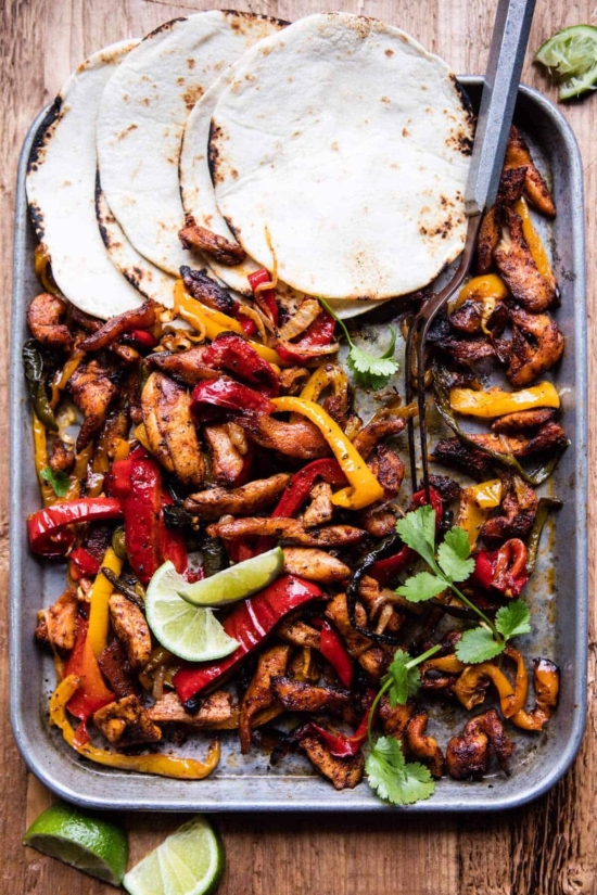 Sheet Pan Dinners: Poblano Chicken Fajitas from Half Baked Harvest | The Health Sessions