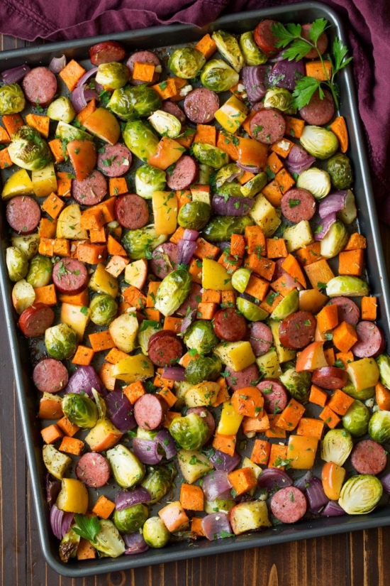 Sheet Pan Dinners: Autumn Sausage Veggie and Apple from Cooking Classy | The Health Sessions