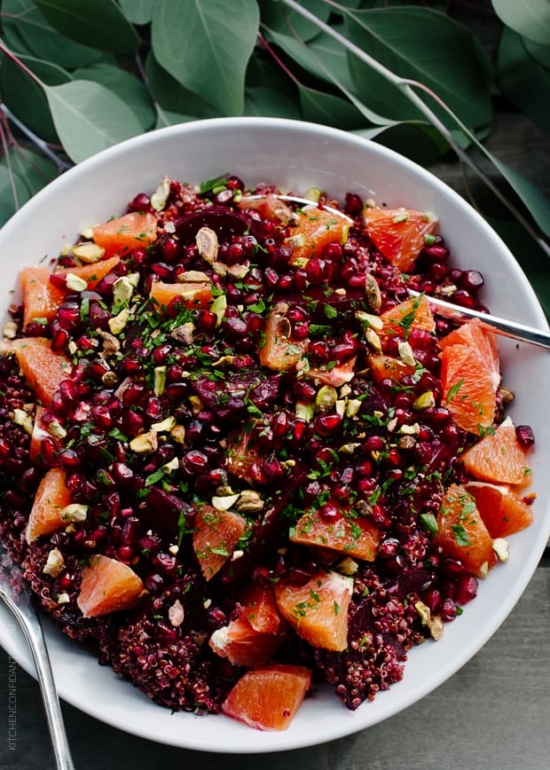 Healthy Side Dishes: Quinoa Salad with Roasted Beets, Oranges and Pomegranate from Kitchen Confidante | The Health Sessions