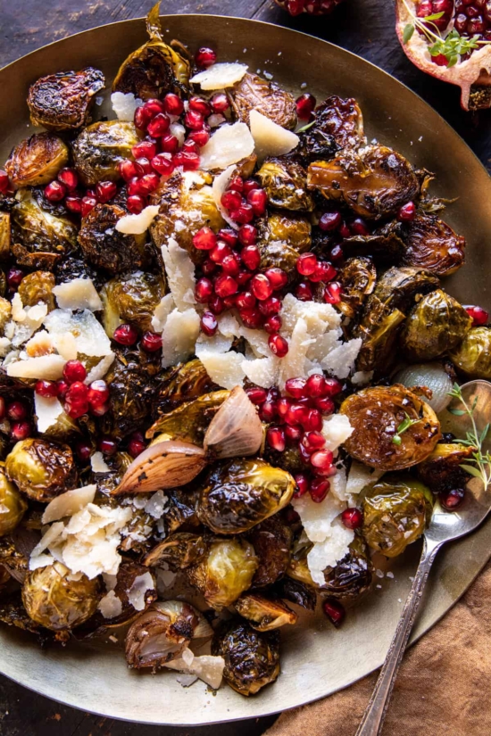 Healthy Side Dishes: Roasted Balsamic Parmesan Brussels Sprouts from Half Baked Harvest | The Health Sessions