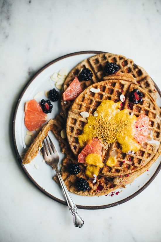 Healthy Brunch Recipes: Teff Waffles with Raw Chia Marmalade from Will Frolic For Food | The Health Sessions