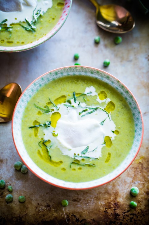 How to Enjoy More Spring Vegetables Every Day: Chunky pea and leek soup with poached eggs from A beautiful Plate | The Health Sessions