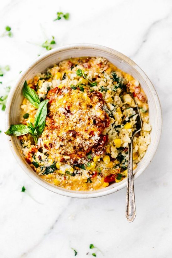 One Pot Dinners: Creamy Sweet Corn Cauliflower Grits from Cotter Crunch | The Health Sessions