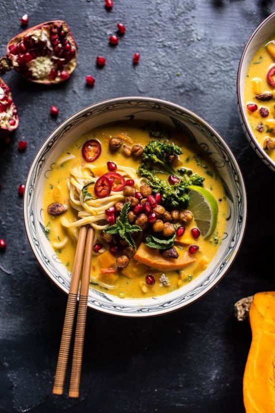 9 Meal-Worthy Soups: Thai Pumpkin Laksa with Crunchy 'Fried' Chickpeas from Half Baked Harvest | The Health Sessions