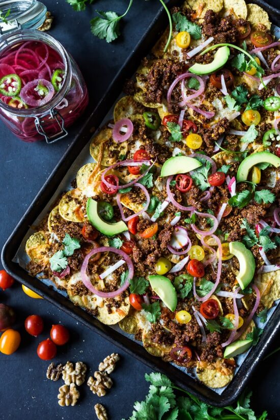 Healthier Fast Food: Nachos Supreme with Walnut Chorizo from Feasting at Home | The Health Sessions