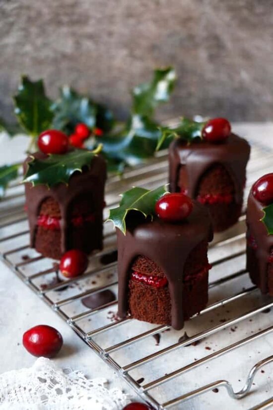 Healthier Holiday Baking: Chocolate Cranberry Christmas Mini Cakes from Nirvana Cakery | The Health Sessions