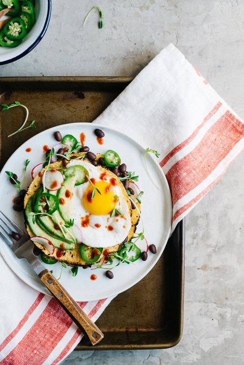 10 Healthy Egg Breakfasts: Pea Shoot, Radish, Fermented Jalapeño Tostadas from Dolly and Oatmeal | The Health Sessions