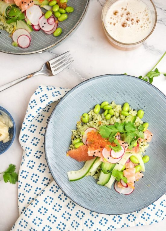 Popular Superfoods: Matcha Salmon Poke Bowl from Fifth Floor Kitchen | The Health Sessions