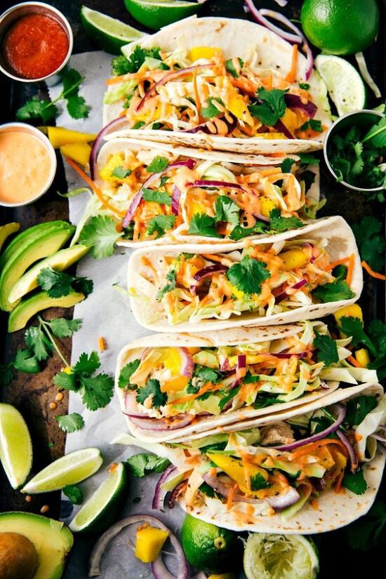 Healthy Stone Fruit Recipes: Asian Chicken tacos from Chelseas Messy Apron | The Health Sessions
