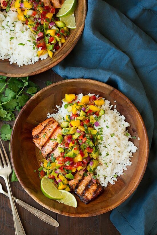 Healthy Stone Fruit Recipes: Grilled Salmon with Mango Salsa from Cooking Classy | The Health Sessions