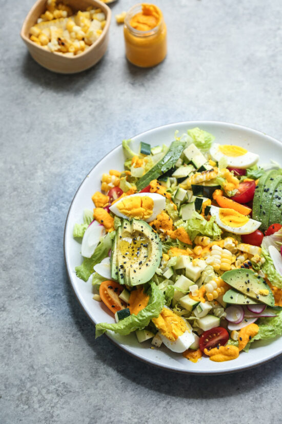 Summer Salads: Cobb Salad Recipe with Creamy Carrot-Kimchi Dressing from Feed Me Phoebe | The Health Sessions