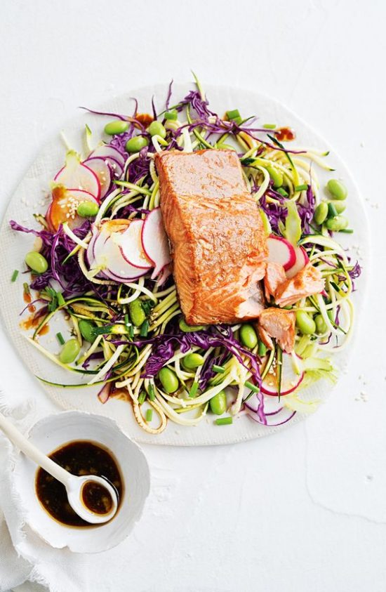 Tea Recipes: Tea-Smoked Salmon with Zucchini Salad from Taste.com.au | The Health Sessions