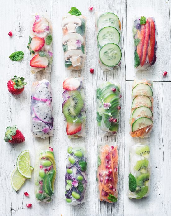 Healthy Work Lunches: Rainbow Fruity Rice Paper Rolls from Volcom | The Health Sessions
